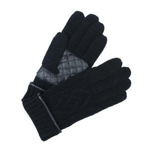 2017 China mens fashion gloves with wool and sheepskin leather