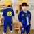 Import 2018 New Arrival Fashion Desgin Knitted Kids Wholesale Boys Clothing Sets Jacket+pants 2pieces Packing With Smeile Crown Patch from China