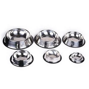 2019 New Stainless Steel Dog Bowl with Rubber Base for Small Medium Large Dogs