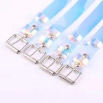2020 Fancy Transparent Women belt Laser Holographic Rainbow belt Clear Waist Bands Strap Ladies belt