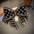 Import 2020 fashion girl hair accessories rhinestones edge velvet ribbon big bow knot butterfly barrette spring hair clips from China
