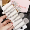2021 INS Korean super bling rhinestone hairpin luxurious temperament diamond bangs hair pins crystal hair clip for girls