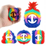 2021 New Amazon Silicone Squeeze Grab Snap Sensory Fidget Toys Pineapple Shaped Stress Relief Sensory Fidget Toys