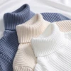 2021 New Style Knit long sleeve Turtleneck Pullover Turtle High Neck Jumper Cropped Bottoming Shirt Knitted Sweaters T15501Y