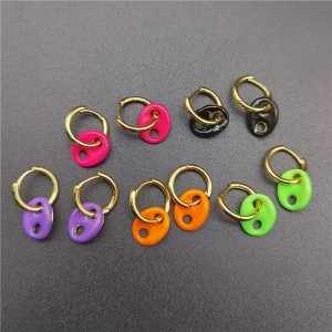 2021Trendy Jewelry Candy Color Hoop Earrings Wholesale