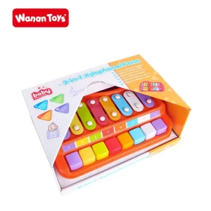 2024 NEW kids learning toys baby miniature musical instruments plastic 2 In 1 music xylophone piano toy