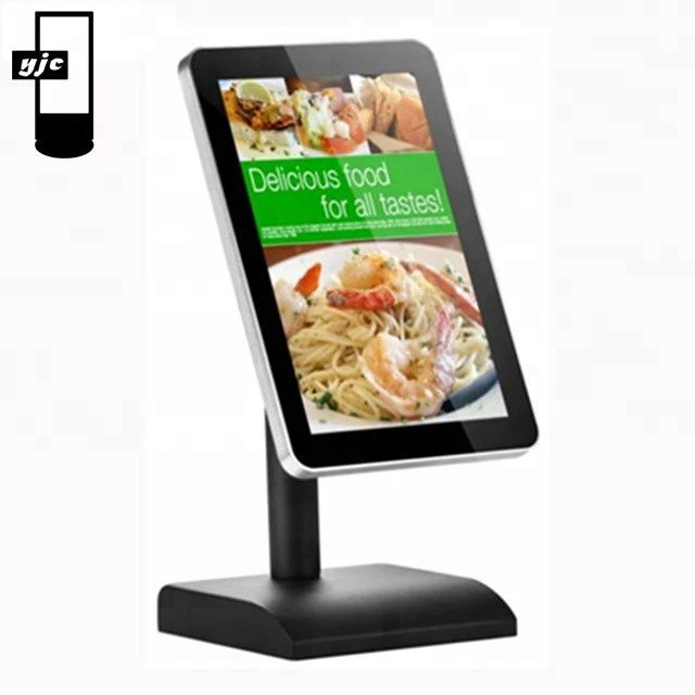24 inch stand alone internet network lcd interactive kiosk for restaurant service