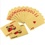 24K Gold Playing Cards Poker Game Deck Gold Foil Poker Set Plastic Magic Card Waterproof Cards Magic