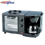 3-in-1 multifunction breakfast maker with top fry pan, oven toaster and coffee maker