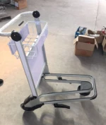 3 Wheels Aluminum Airport Luggage Trolley with hand brake