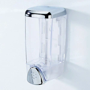 300ml ABS Plastic Chrome Plated Manual Liquid Soap Dispenser with Lock Hand Shampoo Dispenser Body Wash Box Sanitizer Holder