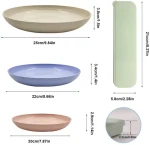 32 PCS Unbreakable Wheat Straw Dinnerware Sets, Lightweight Dinner Dessert Plate Cereal Bowls Cups Sauce dish, Knife fork spoon