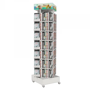 360 degree rotating book display rack bookcase wooden bookshelf modern bookcase luxury