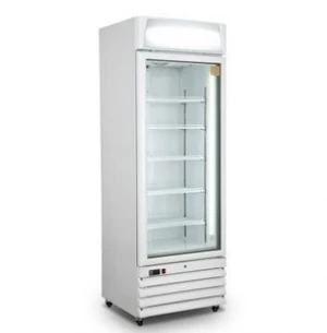 370L Commercial Single Door Beverage Showcase Cooler Glass Door Upright Freezer Supermarket Refrigerator Equipment