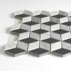 3D marble mosaic tile white and black triangle mosaic for house