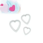 3pcs Plastic Heart Shape Cookie Cutter Set, Biscuit Cutter Set cookie tools