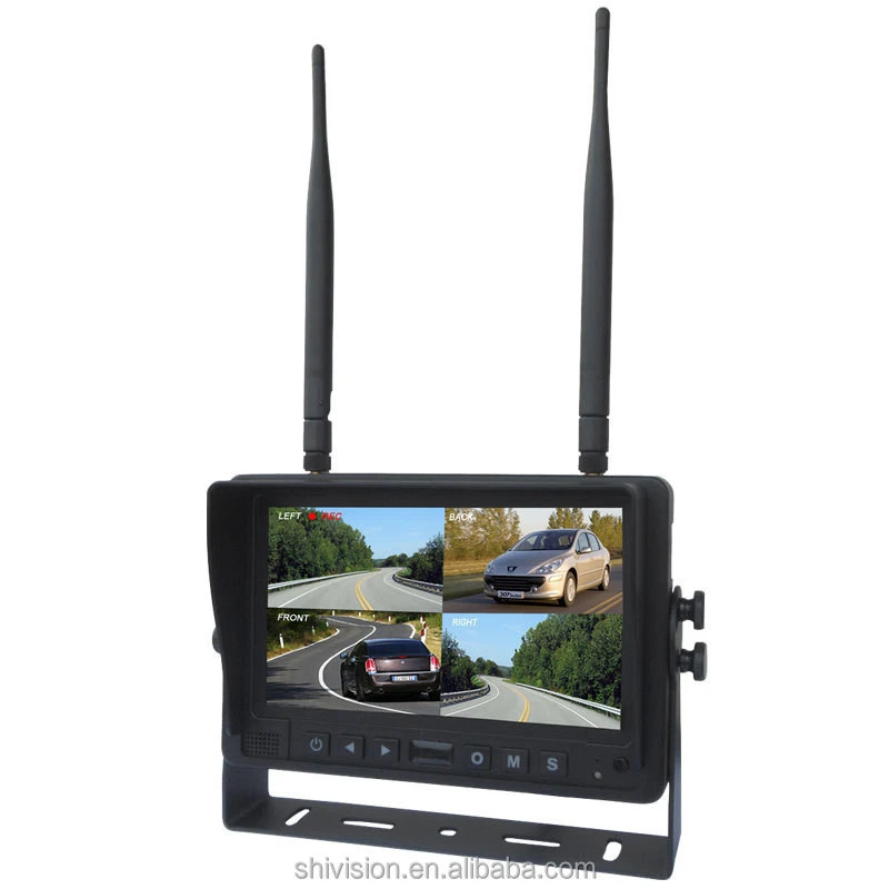 4 CH Quad Image Panel 7&quot; 2.4GHz Wireless Monitor for Truck Farm Tractor Agriculture Equipment
