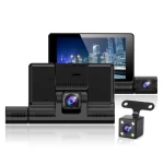 4 Inch Inside and Rear Triple Lens 1080P FHD Car black box Dash Camera 3 Lens Sync Recording DVR DashCam Video Recorder Camera