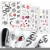 Import 4 Pcs/Set lady paper animal Nail Art Decor Face Nail Decals Water Black Leaf Sliders Gel Polish abstract nail sticker for girls from China