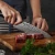 Import 5 pcs professional Japanese damascus steel kitchen knife set with wooden handle from China