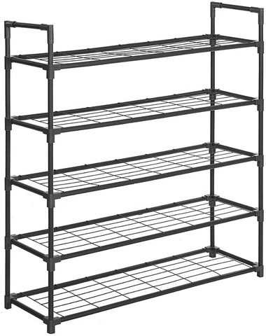 5-Tier Shoe Metal Storage Shelves Rack Hold up to 25 Pairs of Shoes
