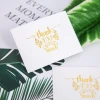 50 packs Gold stamping greeting cards creative greeting cards Mini Wedding Thank you cards