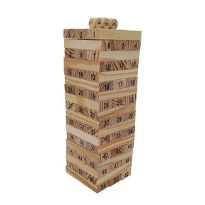 54 PCS Wooden Stacking Block for Children Big Size