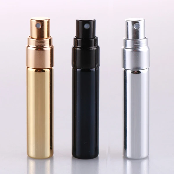 5ml shiny UV coating gold silver glass spray perfume  bottle,electroplating essential oil glass vial with sprayer