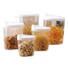 5Pcs Set Acrylic Clear Plastic Collapsible Lock Airtight Cereal Glass Storage Food Grade Container Set