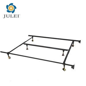 6-Leg Support System Adjustable Wrought Antique Iron Bed Frame