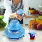 6 Pcs/Set Silicone Zero-Waste Reusable Food And Container Lids