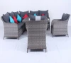 6-piece All Weather Hand Weaving Aluminum Outdoor Wicker Furniture PE Rattan Corner garden Sofa Set with single sofa