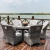 Import 6 Seat Outdoor Restaurant Patio Wicker Furnitures Table and Chairs Dining Set from China