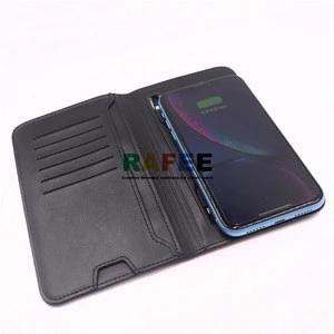 6000mAh 8000mAh Powerbank Power Bank Wireless Charging Leather Wallet For  Mobile Cell Phone