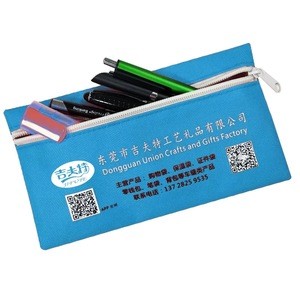 600D polyester made Simple Zipper lock student pencil case tickets bag