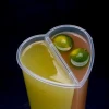 600ML PET Plastic Drinking Cups, Disposable Plastic Cups, Custom Printed Heart Shape Split Cups