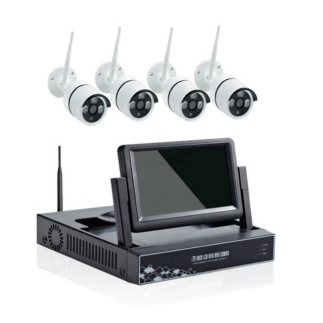 7 Inch  LCD Screen Home 4 Channe 2MP 1080P Wifi NVR Kit Network IP CCTV Camera System Wireless P2P Video Surveillance Outdoor