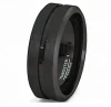8 mm Thin Band IP Black Plating High Polish Tungsten Ring Carbide Latest black Finger Ring Designs Wedding Ring