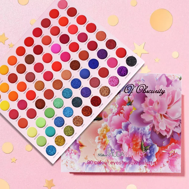 80 Colors Shimmer Glitter Pigmented Eye shadow Private Label Eyeshadow Palette