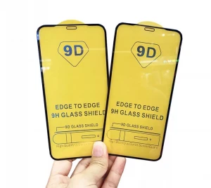 9D tempered glass film black transparent anti-scratch screen protector for Samsung and for Iphone