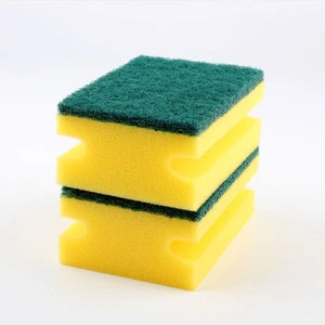 Abrasive polyester fabric foam retail scouring pad cleaning sponge