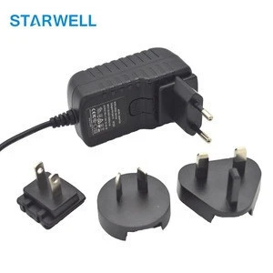 AC/DC adapter 12v 3a 36w interchangeable plug power supply with 5.5*2.1mm/5.5*2.5mm DC jack