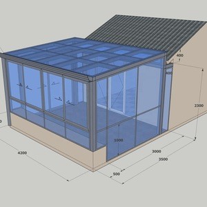 aluminium sun room tempered glass garden green house