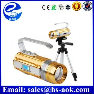 Aluminum outdoor digital zoom rechargeable 10W blue white yellow led night fishing light