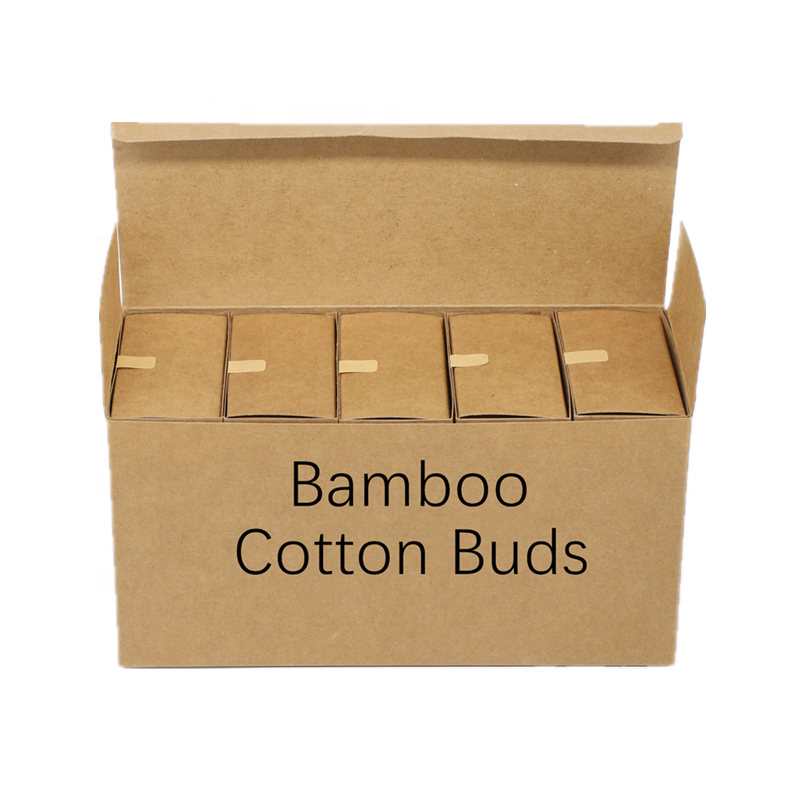 Amazon 1000pcs plastic free biodegradable sliding paper box 5boxes per set cotton ear buds