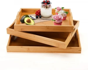 Amazon Hot Sale Bed Tray Food Serving Table with 100% Bamboo