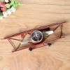 American Antique Style Home Bar Decorative Metal Airplane Clock