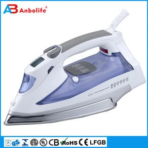 Anbolife non-stick ceramic soleplate digital LCD display electric steam iron