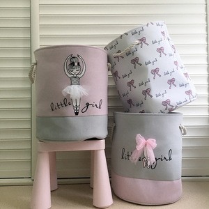 APHACATOP New Design Pink Color cotton Clothes  storage box Children&#39;s toy foldable laundry basket