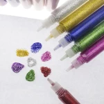 Art Tools Washable Dry Fast Glitter Box Assorted Colors 3D Glitter Glue Pen Set